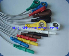 Китай Нормальный 7 типа гама 1,5 водит кабель Holter, щелчковый конец, IEC/AHA поставщик